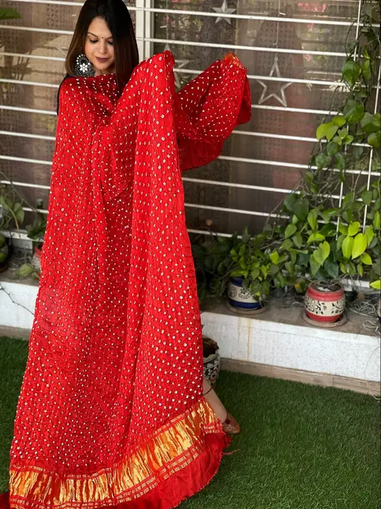 Modal silk bandhej tc pallu dupattas wedding wear uploaded by Hayatt craft on 4/30/2023