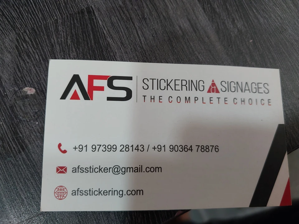 Visiting card store images of Afsstickering 