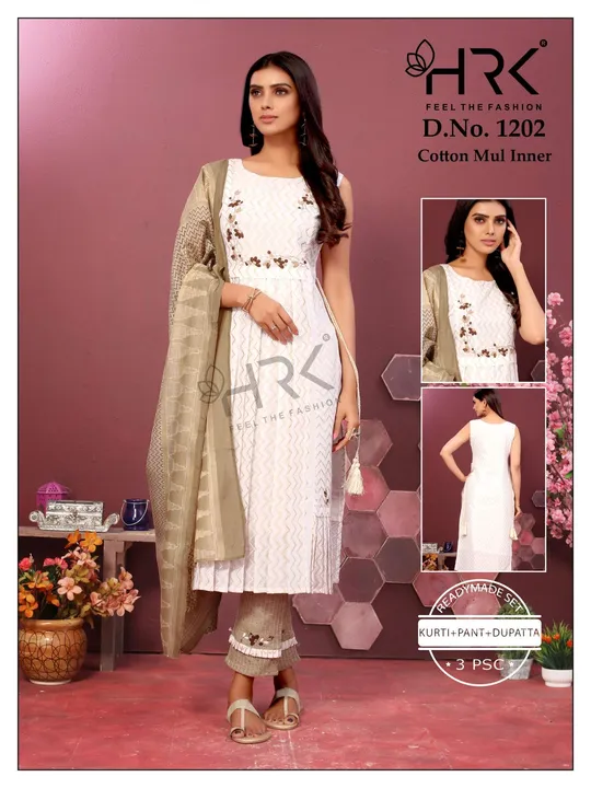 Post image NYRA CUT DESIGN👗

Three Piece Complete Sets

Fabric: Cotton With Embroidery &amp; Hand Touch
Lycra Pant

Set Wise👌🏻💯
4 Size Packing
Single Color
Size: M To 2XL
https://wa.me/919725299711