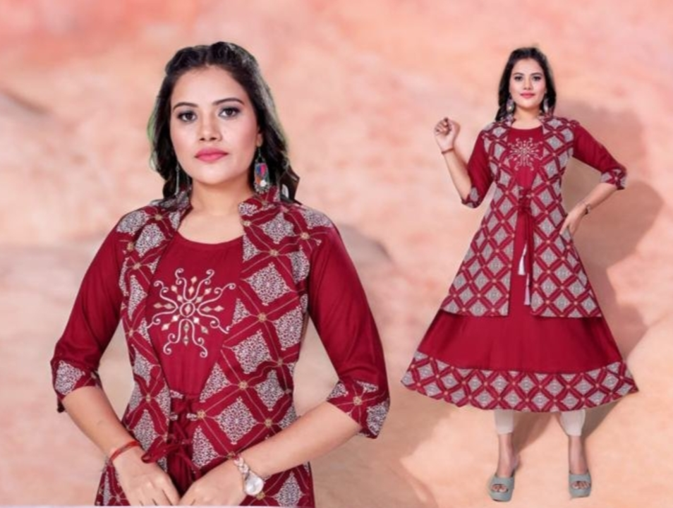 Printed jacket (4pc set) uploaded by Wearwell Kurti Collection on 4/30/2023