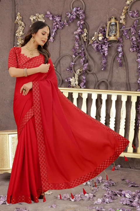 GC-207 Saree Red  uploaded by Gurukrupa Creation on 4/30/2023