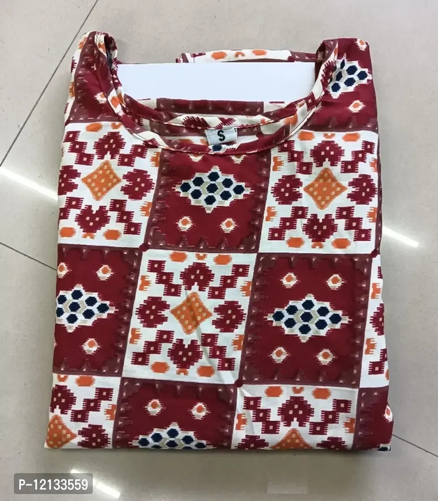 Women Crepe Fabric Printed Straight Kurti uploaded by Raj Garments on 4/30/2023