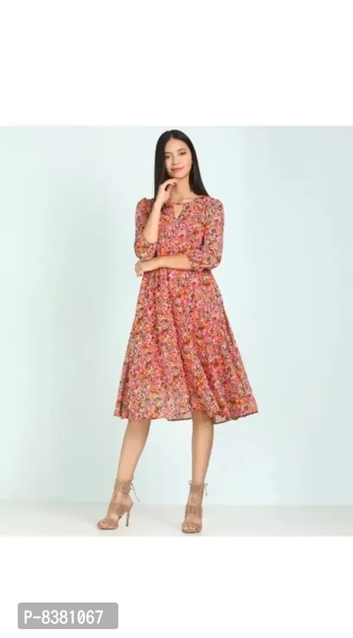 Women Fit and Flare Multicolor Dress uploaded by Raj Garments on 4/30/2023