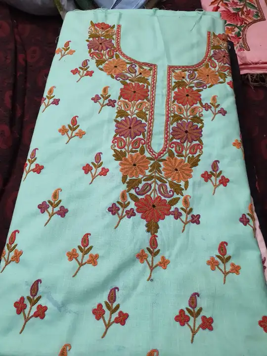 Kashmiri suits with hand ari work and more colors available  uploaded by Cashmere fabrics on 4/30/2023