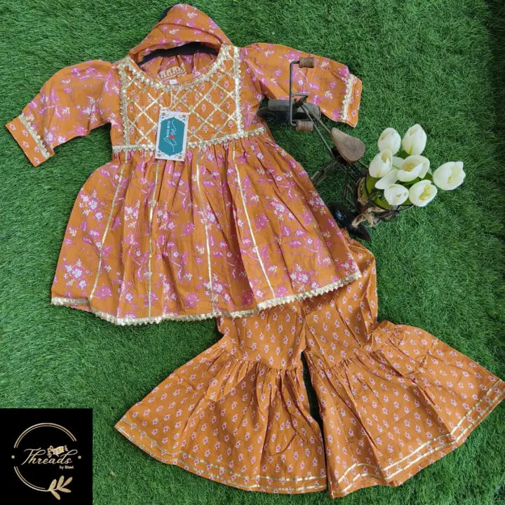 Elegant kurti sharara with duppata set  uploaded by business on 4/30/2023