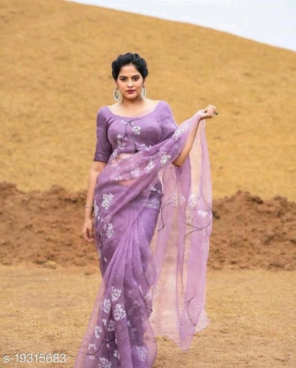 Organza Saree free delivery uploaded by business on 3/7/2021