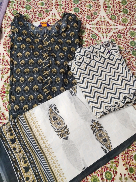 Post image New cotton cotton kurti set with dupatta 
Cash on delivery available  price 1200