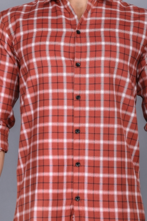 Men Checkered Casual Red Shirt uploaded by Raj Garments on 5/28/2024