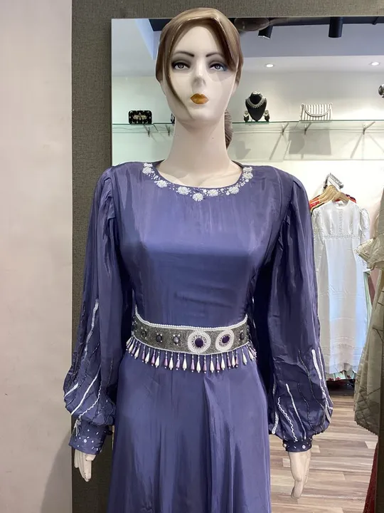 Pure crepe dress with nice handwork and beautiful belt uploaded by Arsham Designer Studio on 4/30/2023