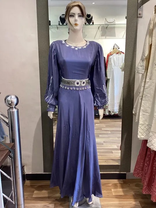 Pure crepe dress with nice handwork and beautiful belt uploaded by business on 4/30/2023