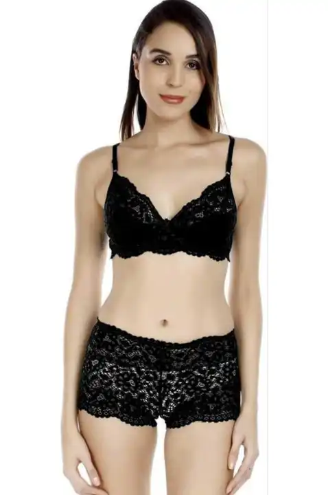 Women Non padded bra panty set, honeymoon bra panty,net bra panty,fancy bra panty  uploaded by RK Fashion and Trinity House on 5/1/2023