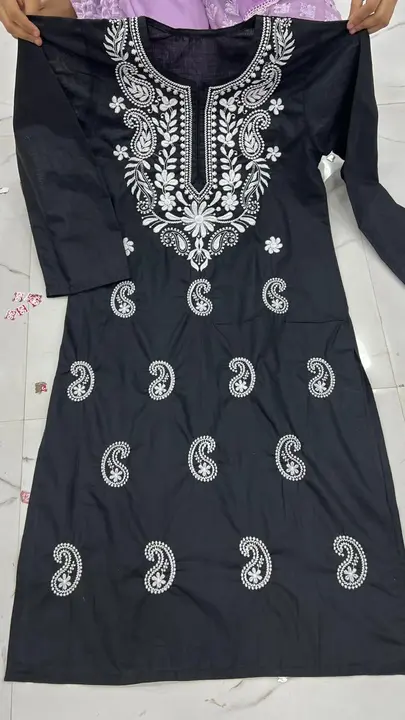 Cotton embroidery chikankari kurti uploaded by business on 5/1/2023
