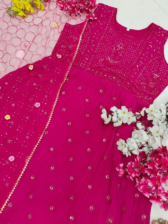 Gown and dupatta uploaded by Taha fashion from surat on 5/1/2023