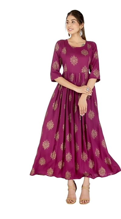 Beautiful Jaipuri printed gown uploaded by business on 5/1/2023
