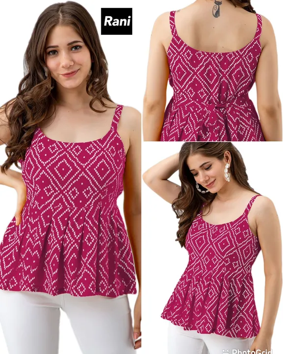 Sleeveless Bandhani Print top uploaded by FASHION VALLEY on 5/1/2023