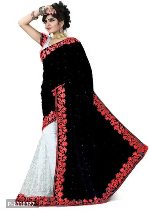 Alluring Velvet And Rasal Net Saree with Banglori Blouse piece For Women uploaded by Kalpana Enterprises on 5/1/2023