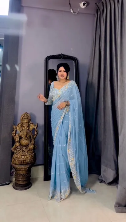 Georgette saree  uploaded by RV FASHION on 5/1/2023