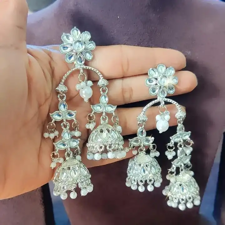 Kundan jhumka earrings  uploaded by Sb designs on 5/1/2023