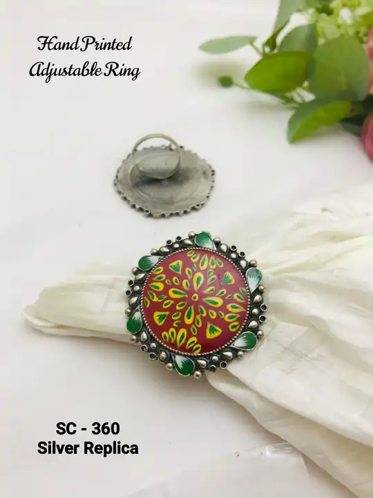 Silver hand printed ring  uploaded by Shreevari fashion on 5/30/2024