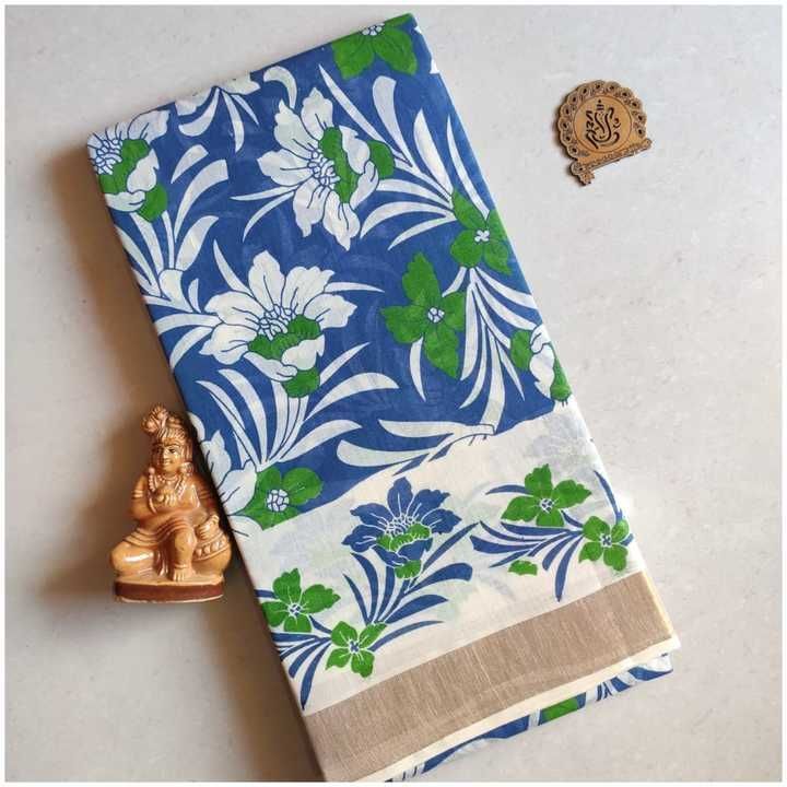 Kerala printed cotton sarees uploaded by business on 3/8/2021