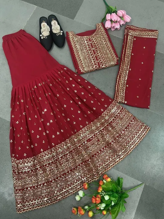 👉👗*Launching New Designer Party Wear Look New Top-Plazzo and Dupatta With Heavy Embroidery Sequenc uploaded by Rabi creation on 5/1/2023