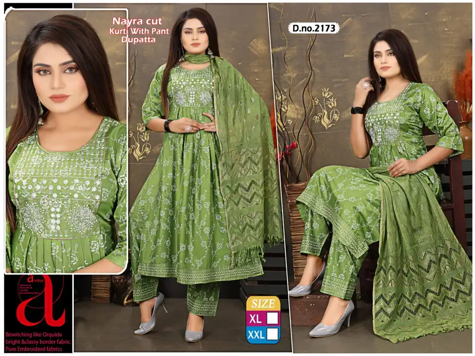 Printed palazzo plain palazzo 3 pcst dupatta sets heavy nayra cut gorjet sets gowns heavy 3pcs set 2 uploaded by Radha Creation , Maira sales for Readymade items on 5/1/2023