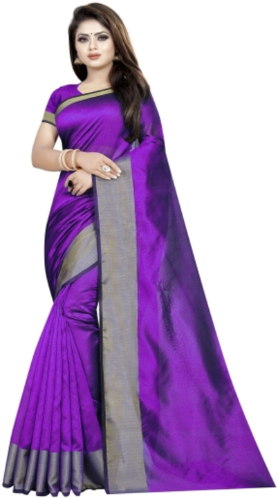 Plain, Woven Banarasi Cotton Silk, Cotton Blend Saree uploaded by Raj Garments on 5/1/2023