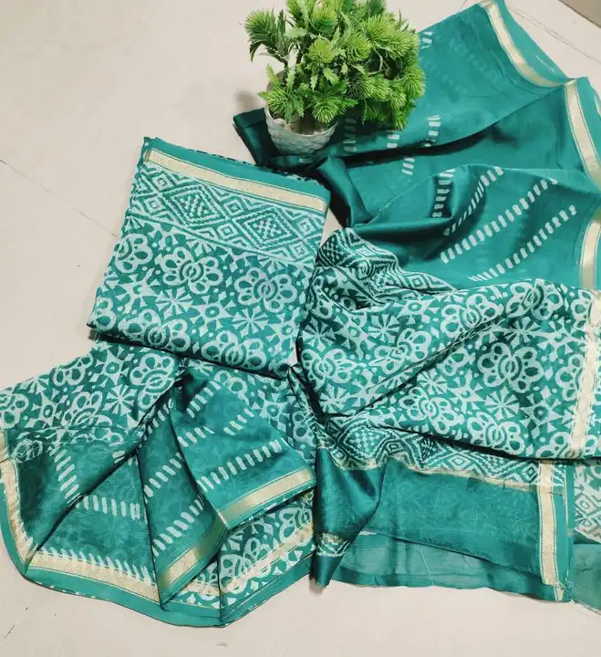 Handblock fancy self print chanderi dress material uploaded by Virasat handloom chanderi on 5/30/2024