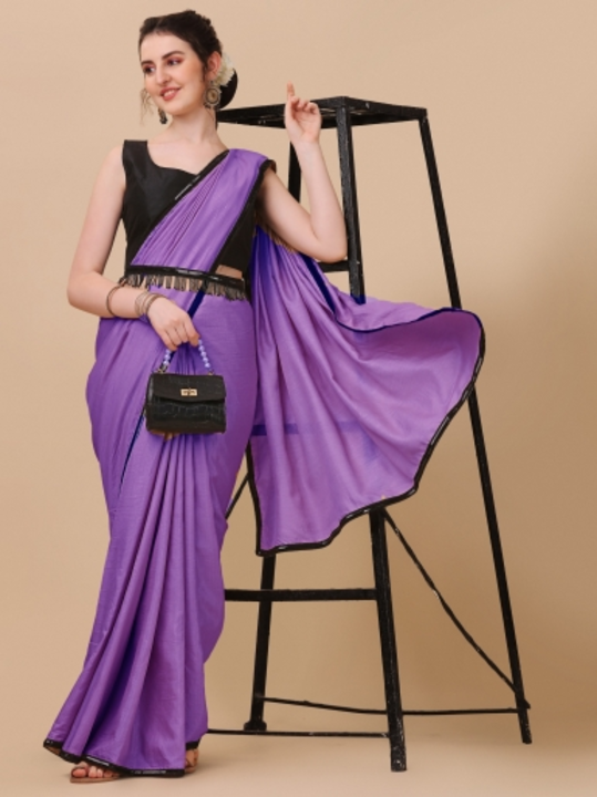 Sabhya Style Solid/Plain Bollywood Silk Blend Saree uploaded by Raj Garments on 5/1/2023