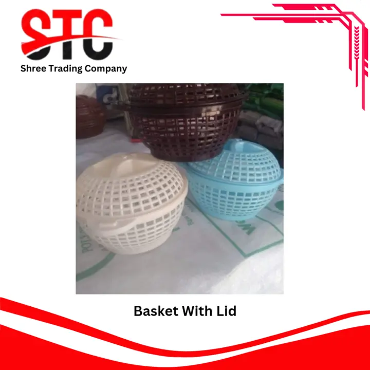 Plastic basket with lid uploaded by Shree Trading company  on 5/1/2023