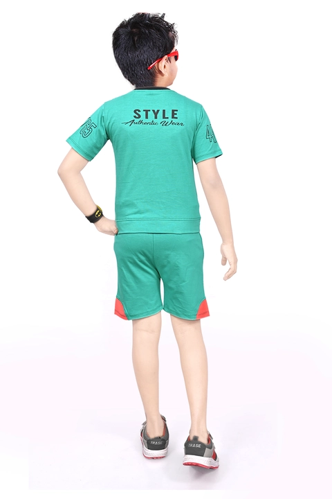 Boys Casual T Shirt Pant Combo Set (Seagreen) uploaded by Supr on 5/1/2023