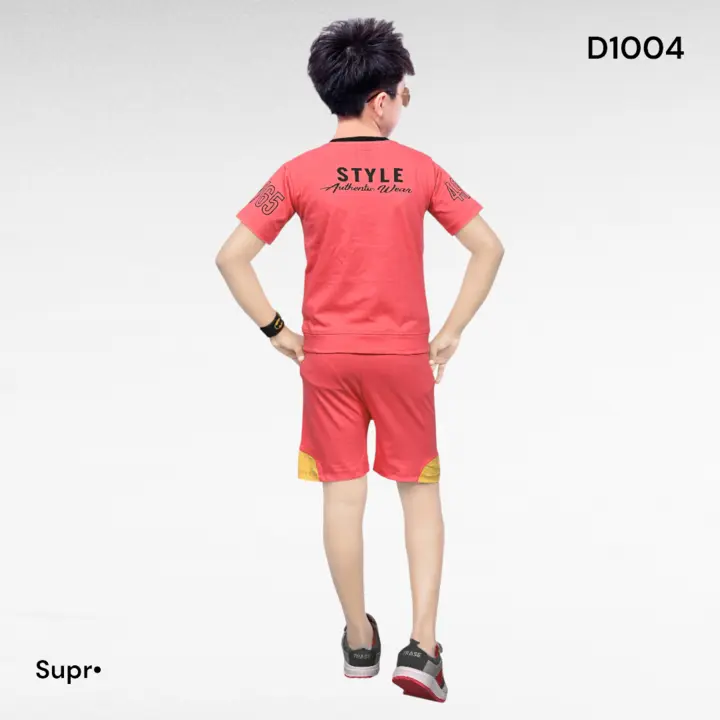 Boys Casual T Shirt Pant Combo Set (OrangeRed) uploaded by Supr on 5/1/2023