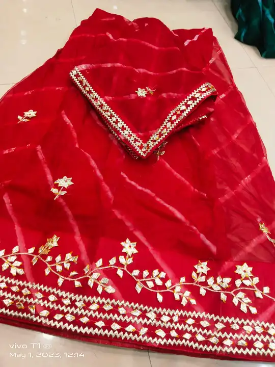 🌠NEW LAUNCH
👉 orgenja lehnga 

👉Pure Orgenja fabric 

👉pure kacha gota work

👉Blouse same as le uploaded by Gotapatti manufacturer on 5/2/2023