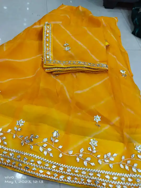 🌠NEW LAUNCH
👉 orgenja lehnga 

👉Pure Orgenja fabric 

👉pure kacha gota work

👉Blouse same as le uploaded by Gotapatti manufacturer on 5/2/2023