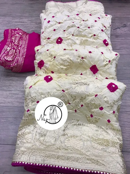 Presents  unique badhni Saree*  

beautiful  colour combination saree for all ladies 

💖💖new Launc uploaded by Gotapatti manufacturer on 5/2/2023