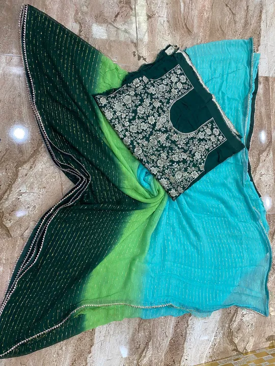 🌿new lounching 🌿
Party wear super design 

👌👌👌👌👌👌👌👌👌
Best quality fabric 
Saree length  uploaded by Gotapatti manufacturer on 5/2/2023