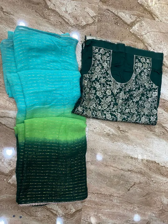 🌿new lounching 🌿
Party wear super design 

👌👌👌👌👌👌👌👌👌
Best quality fabric 
Saree length  uploaded by Gotapatti manufacturer on 5/2/2023