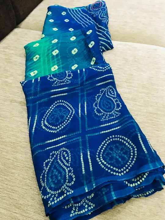 Chiffon printed saree uploaded by SALASAR TEXTILES on 5/2/2023
