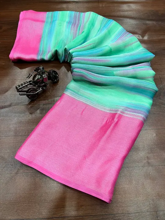 Chiffon printed saree uploaded by SALASAR TEXTILES on 5/2/2023