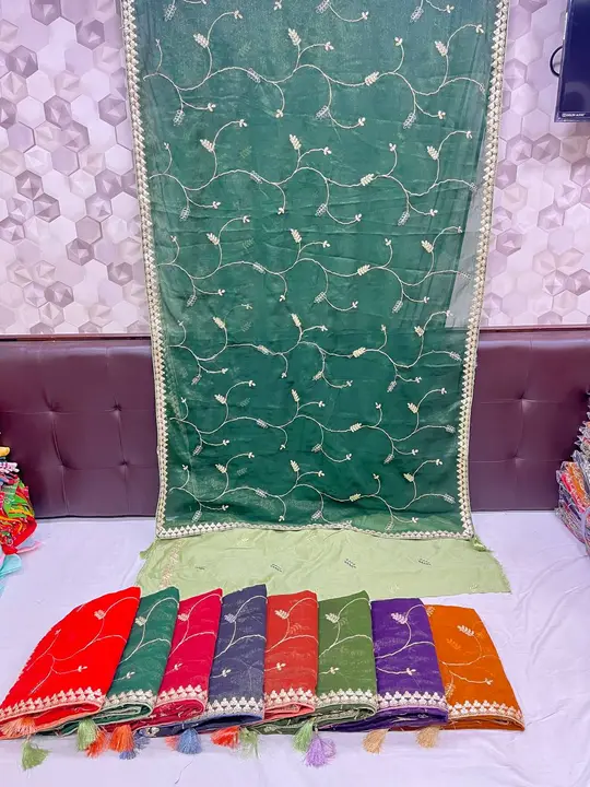 Gotapati saree shimmer fabric  uploaded by Shreekala Designer  on 5/2/2023