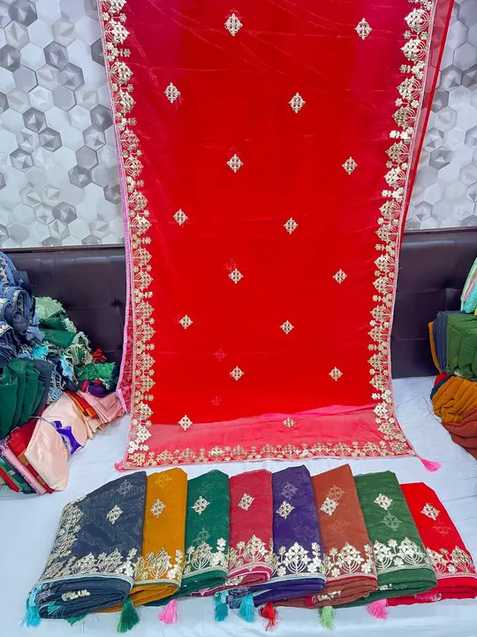 Gotapati saree shimmer fabric  uploaded by Shreekala Designer  on 5/2/2023