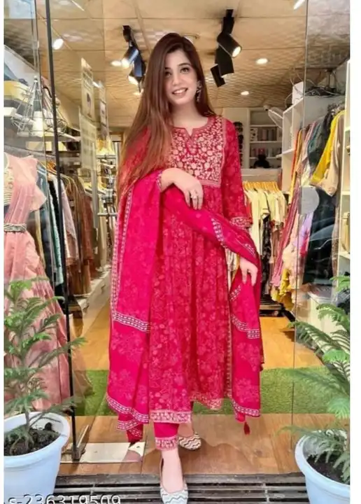 M to XXL, Dori border all over kurta pant and duppatta* 
 uploaded by Online Ladies Dresses on 5/2/2023