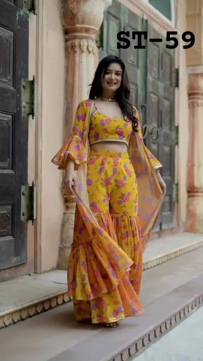 NEW DESIGNER PARTY WEAR LOOK,FANCY DGITAL PRINT KOTI WITH PALAZO SET ST&59 uploaded by Fatema Fashion on 5/2/2023