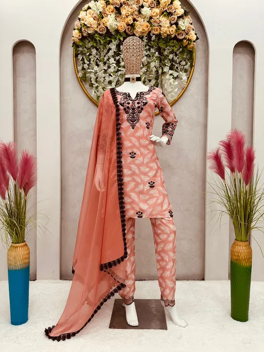 Looking for this same colour beautiful Designer Suit On havy Silk febric KD&1276 uploaded by Fatema Fashion on 5/2/2023