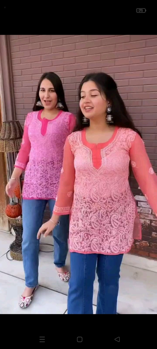 Length 31 size 38 to 46 lakhnawi short kurti  uploaded by Sufiya collection on 5/8/2024