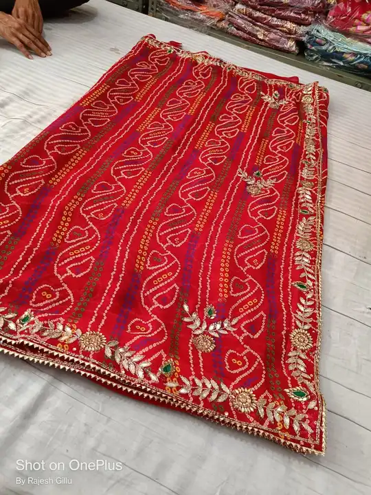 Chunri hand work saree uploaded by Gotta bandej manufacturer on 5/2/2023