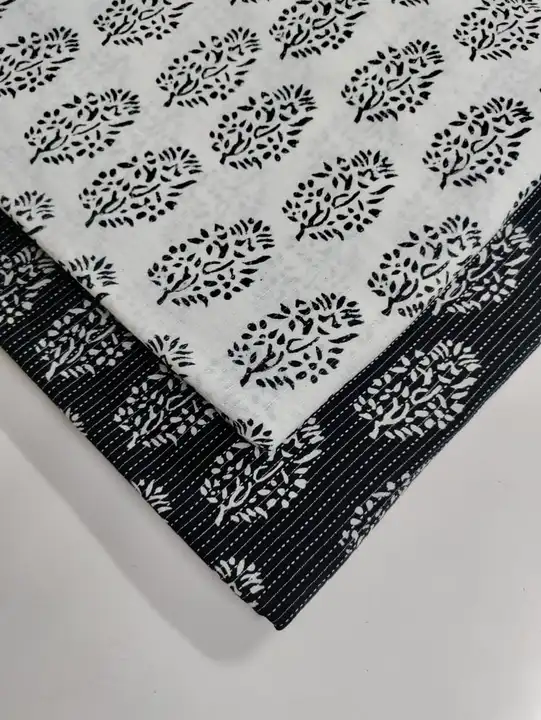 *katha b&w*
 *Rs 1199* + *shipping* 
Introducing the all new design in katha block print

Top Bottom uploaded by Aanvi fab on 5/2/2023