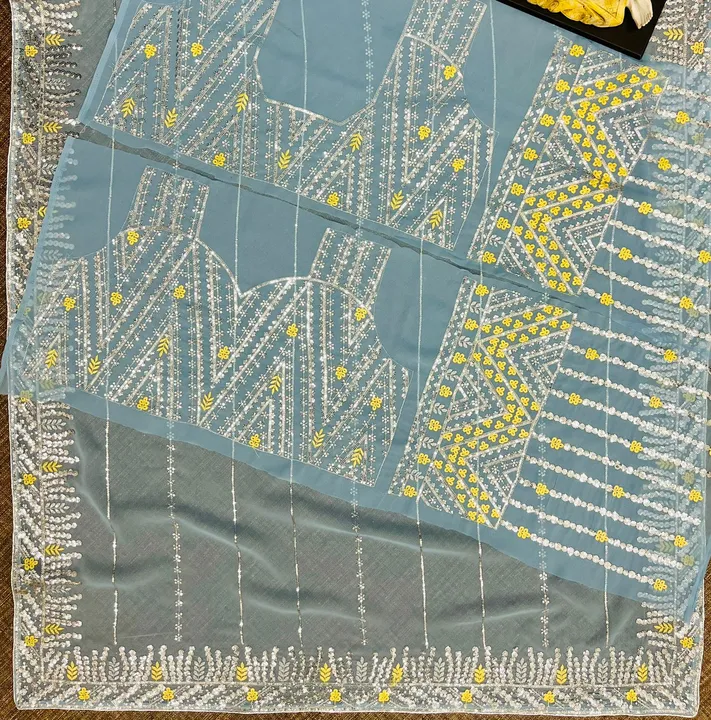 Embroidery work sarees  uploaded by Villa outfit on 5/2/2023