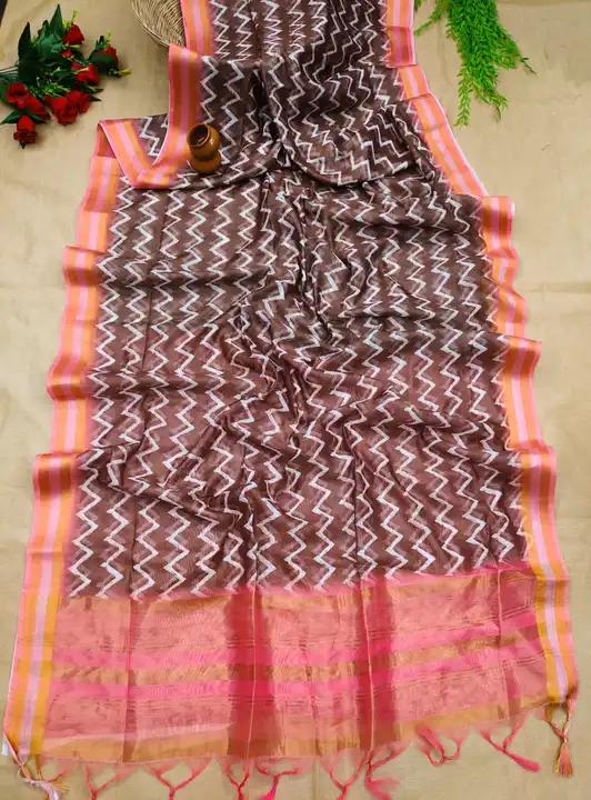 Very soft and pretty satin feel chanderi cotton sarees uploaded by Suyukti fab on 5/2/2023