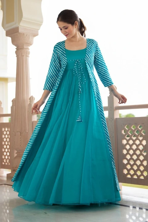 STYLISH GOWN WITH JACKET DESIGN.* uploaded by Rajershi Store on 5/19/2024